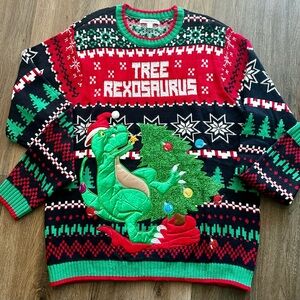 XXL Men’s Dinosaur Christmas Sweater